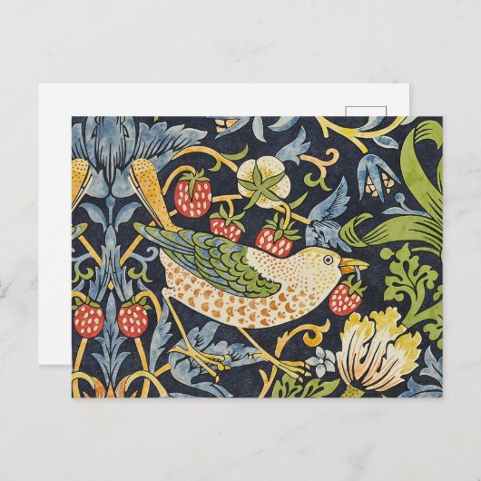 William Morris – イチゴ泥棒フローラルパターン ポストカード (正面/裏面)
