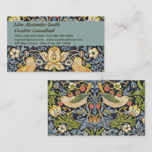 William Morris – イチゴ泥棒フローラルパターン 名刺