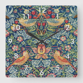William Morris – イチゴ泥棒 スクエア壁時計