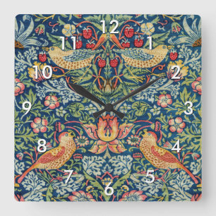 William Morris – イチゴ泥棒 スクエア壁時計