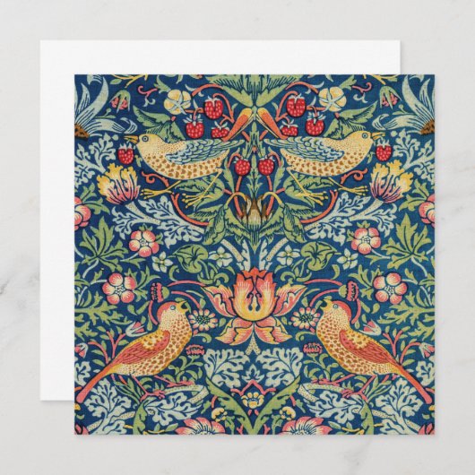 William Morris – イチゴ泥棒 招待状 (正面/裏面)