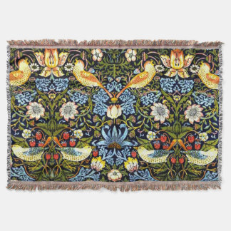 William Morris – イチゴ泥棒、有名なデザイン スローブランケット