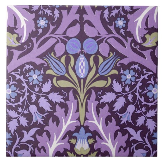 William Morris「ガーデン葉ズ」 2 タイル (正面)