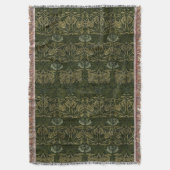 William Morris:グリーンチューリップ&バラブランケット スローブランケット (正面縦)