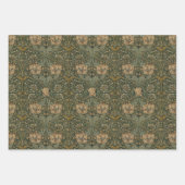 William Morris：グリーンハニーサックル包装紙 ラッピングペーパーシート (正面3)