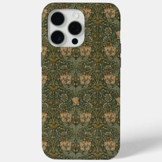 William Morris:グリーンハニーサックル電話/パッドケース iPhone 15 Pro Maxケース