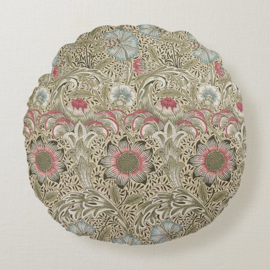 William Morris：コーンクルデザイン ラウンドクッション (正面)