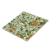 William Morris -ハニーサックルグリーンと金ゴールド タイル (側面)