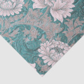 William Morris，パターン，再設計，ティール（緑がかった色），グレー，金属 薄葉紙 (詳細)