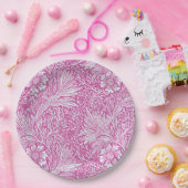 William Morris – ピンクマリゴールド – かわいらしフローラ ペーパープレート (パーティー)