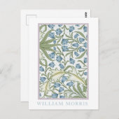 William Morris – ベルフラワーズ：ブルー&グリーンフローラ ポストカード (正面/裏面)