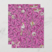 William Morris、ホットピンクの鳥とポンメグレナーズ (正面/裏面)