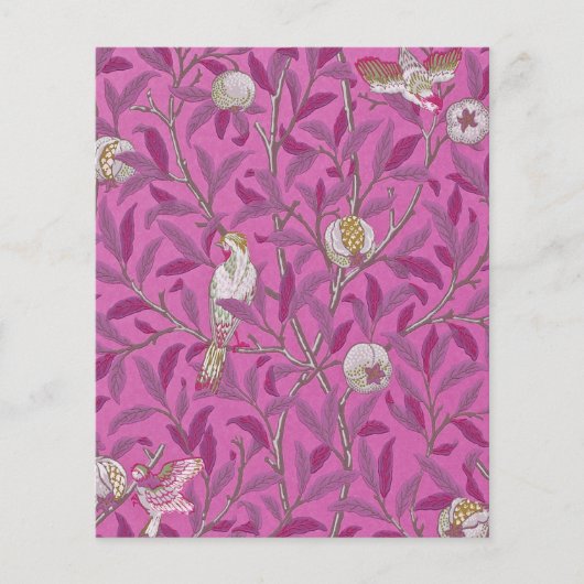 William Morris、ホットピンクの鳥とポンメグレナーズ (正面)