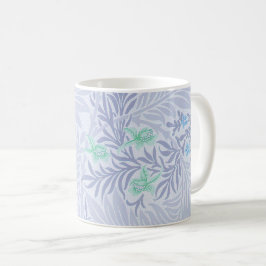 William Morris – ラークスパー – 青い花と葉 コーヒーマグカップ