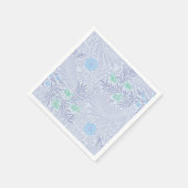 William Morris – ラークスパー – 青い花と葉 スタンダードカクテルナプキン (角)