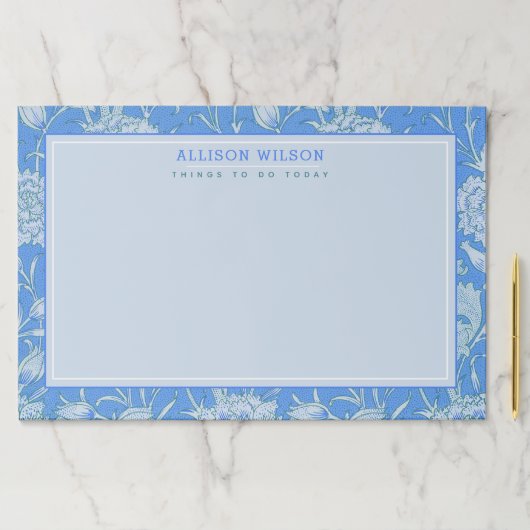 William Morris – ワイルドチューリップエレガント、ブルーフローラ ペーパーパッド (インサイチュ)