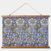 William Morris -ヴィンテージの花と離れの模様 吊り下げ型タペストリー (正面)