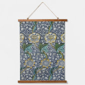William Morris -ヴィンテージの花と離れの模様 吊り下げ型タペストリー (正面)