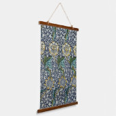 William Morris -ヴィンテージの花と離れの模様 吊り下げ型タペストリー (傾斜あり)