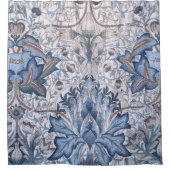 William Morris -ヴィンテージアーティチョークフラワーパターン シャワーカーテン (正面)