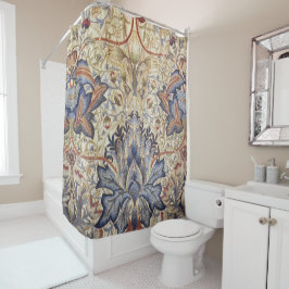 William Morris -ヴィンテージアーティチョークフラワーパターン シャワーカーテン