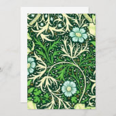 William Morris – 緑の海苔パターン 招待状 (正面/裏面)