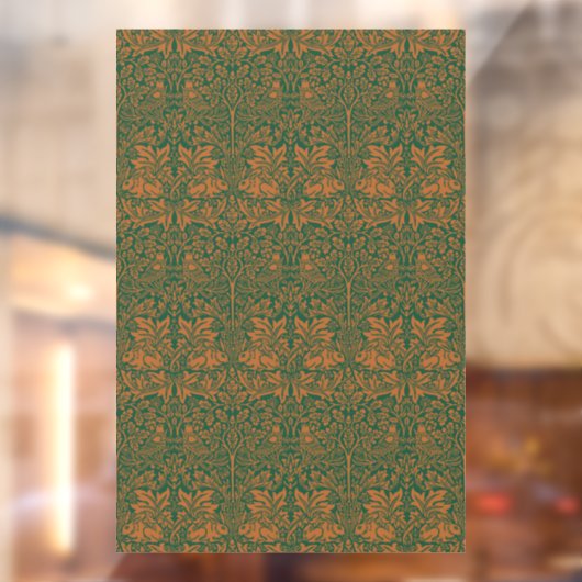 William Morris 1881 Birds, Rabbit Floral Pattern ウィンドウサイン (シート2)