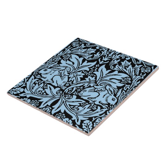 William Morris 1881 Birds, Rabbit Floral Pattern タイル (側面)