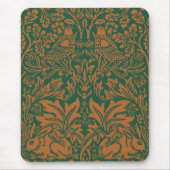 William Morris 1881 Birds, Rabbit Floral Pattern マウスパッド (正面)