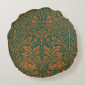 William Morris 1881 Birds, Rabbit Floral Pattern ラウンドクッション (裏面)