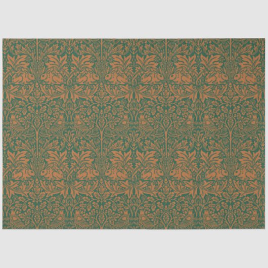 William Morris 1881 Birds, Rabbit Floral Pattern 薄葉紙 (正面)