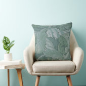William Morris Acanthus Leaf Teal Blue Pattern クッション (椅子)
