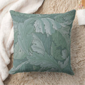 William Morris Acanthus Leaf Teal Blue Pattern クッション (ブランケット)