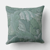 William Morris Acanthus Leaf Teal Blue Pattern クッション (裏面)