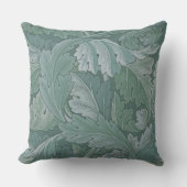 William Morris Acanthus Leaf Teal Blue Pattern クッション (正面)