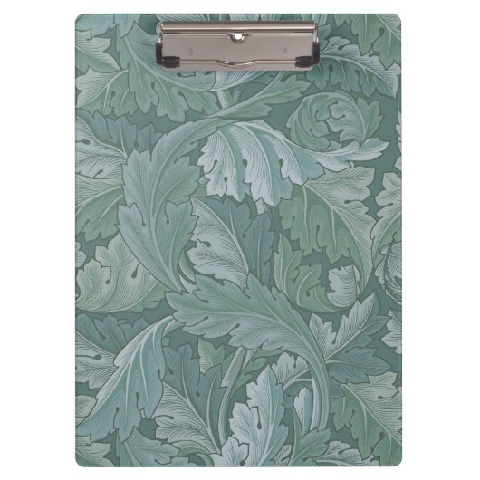 William Morris Acanthus Leaf Teal Blue Pattern クリップボード (正面)