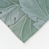 William Morris Acanthus Leaf Teal Blue Pattern フリースブランケット (角)