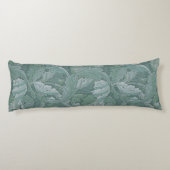 William Morris Acanthus Leaf Teal Blue Pattern ボディピロー (裏面)