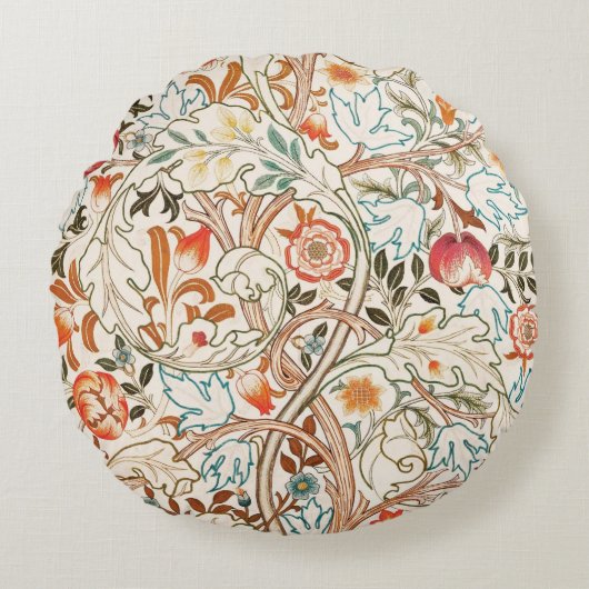 William Morris Acanthus Mission Style Accent ラウンドクッション (正面)
