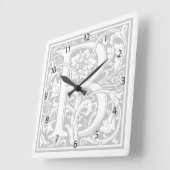 William Morris Alphabet "B"正方形ウォールクロック スクエア壁時計 (傾斜)