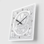 William Morris Alphabet "C"正方形の壁時計 スクエア壁時計 (傾斜)