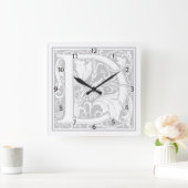 William Morris Alphabet "D"正方形の壁時計 スクエア壁時計 (ホーム)