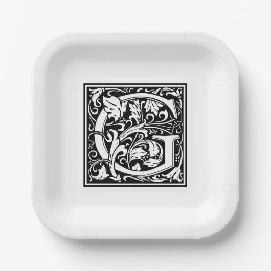 William Morris Alphabet “G” Paper Plates ペーパープレート (正面)