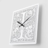 William Morris Alphabet "I" Square Wall Clock スクエア壁時計 (傾斜)