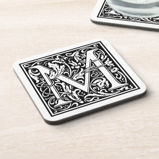 William Morris Alphabet “M” コースター (左側)