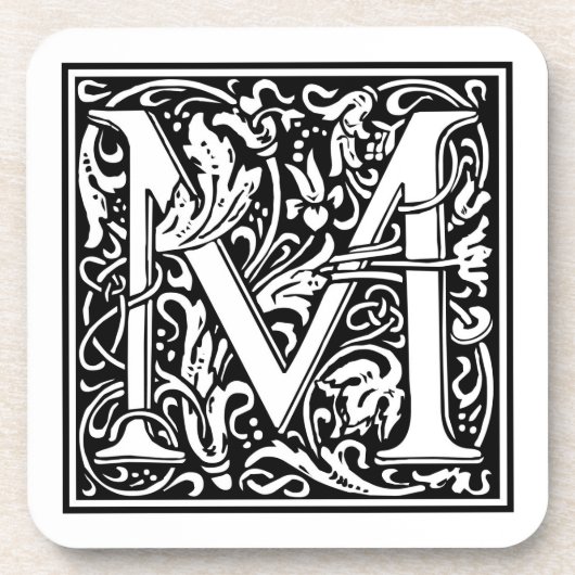William Morris Alphabet “M” コースター (正面)