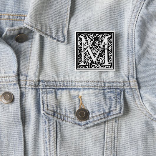 William Morris Alphabet “M” 缶バッジ (インサイチュ)