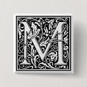 William Morris Alphabet “M” 缶バッジ (正面)