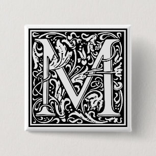 William Morris Alphabet “M” 缶バッジ