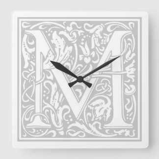 William Morris Alphabet "M"角壁時計 スクエア壁時計